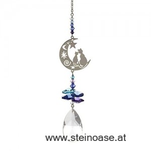 'Cats in the moon' Swarovski Kristallmobile